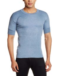Alfa Body Warmer Men's Half Sleeves Cotton Melange Thermal Round Neck Top (Upper)