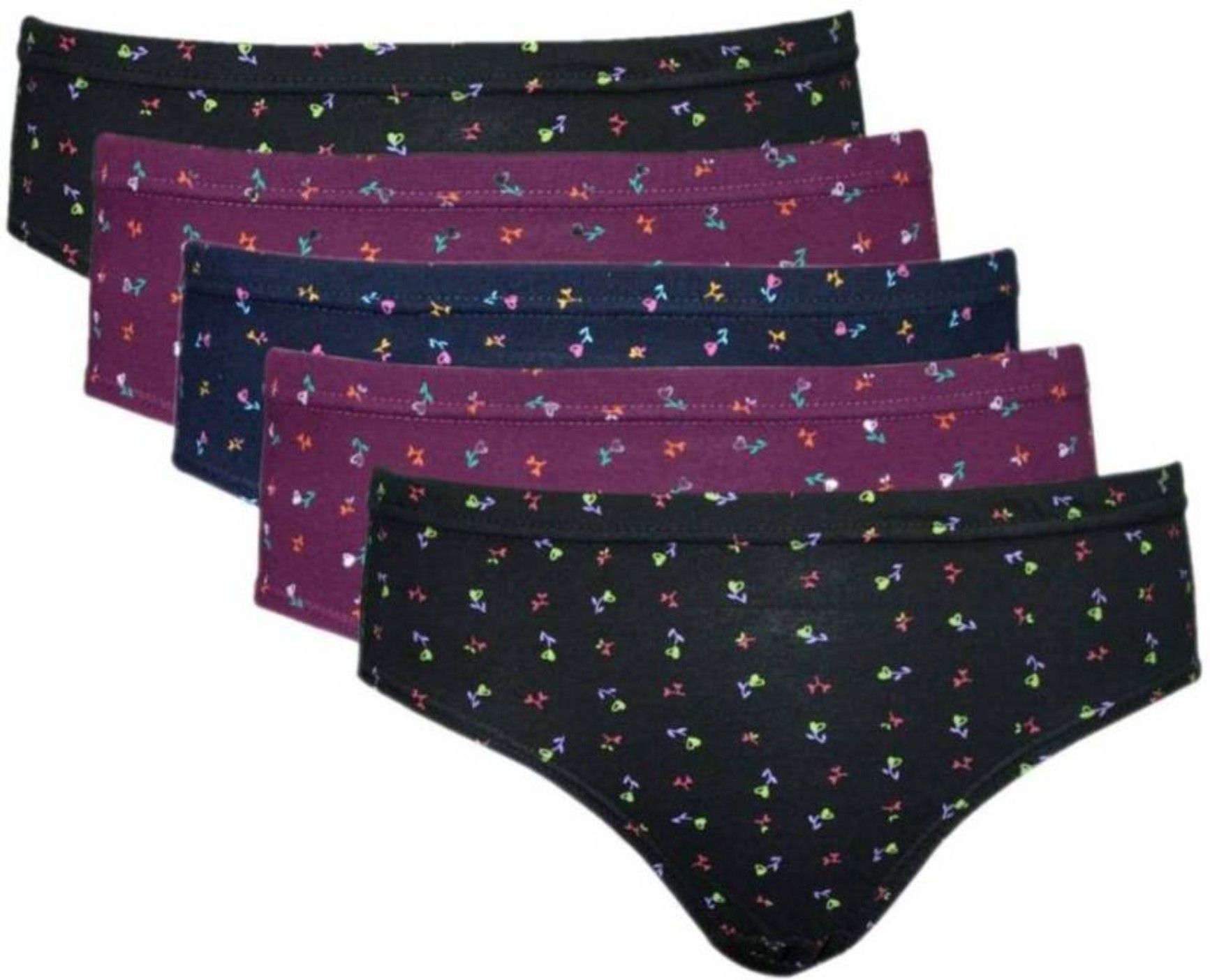 Buy Alfa Girls's Pure Cotton Hipster Brief Printed Panties (Pack of 5)  (80cm, Color May Vary) Multicolour at